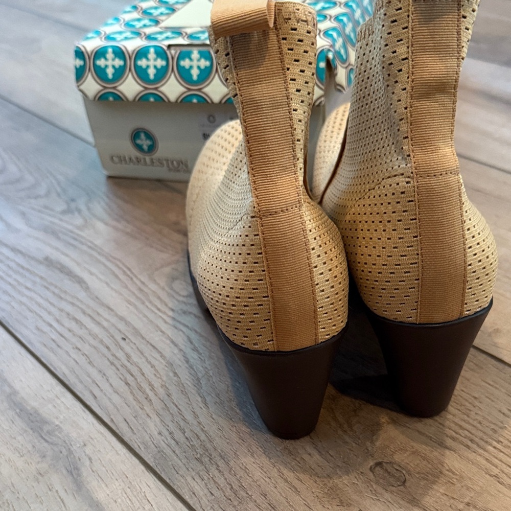 CHARLESTON SHOE CO. Tan Wedge Booties - Picture 5 of 6